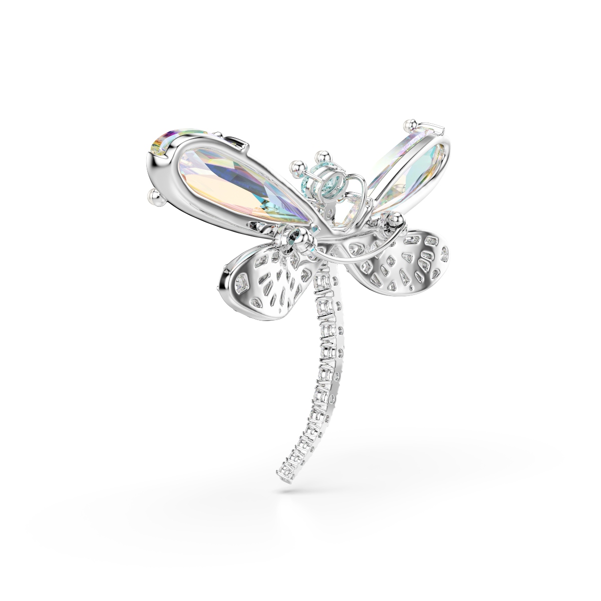 Pendant and brooch, Mixed cuts, Dragonfly, Green, Rhodium plated Ariana Grande x Swarovski Swarovski 7