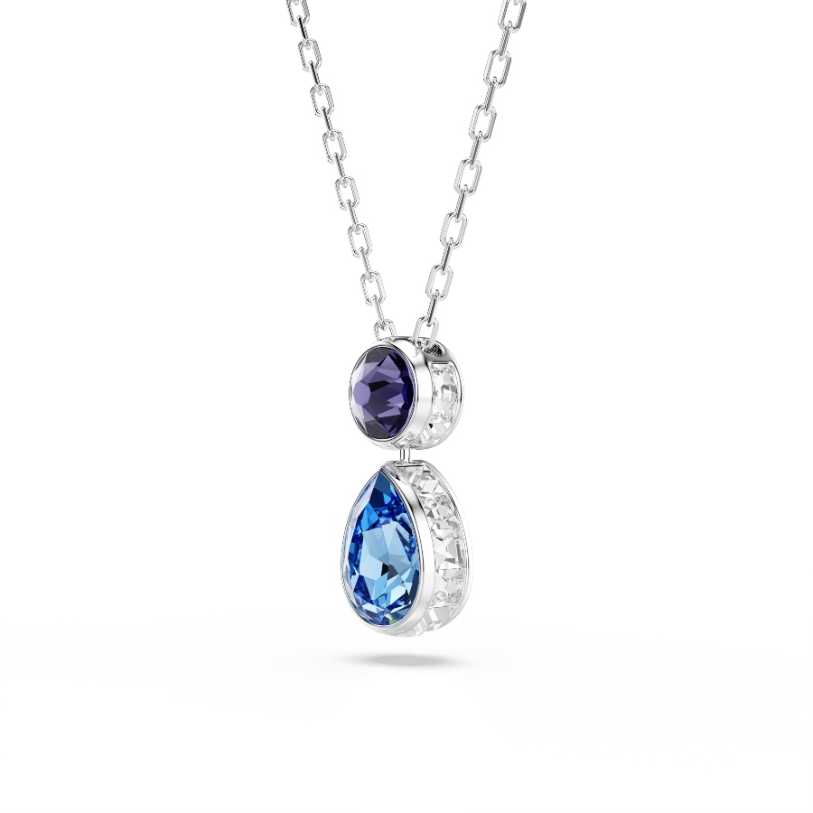 Pendant, Mixed cuts, Multicolored, Rhodium plated Chroma Swarovski 3