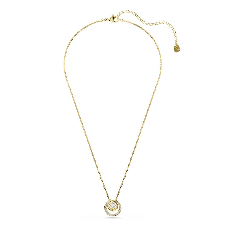 Pendant, Round cut, White, Gold-tone plated Hyperbola Swarovski 2