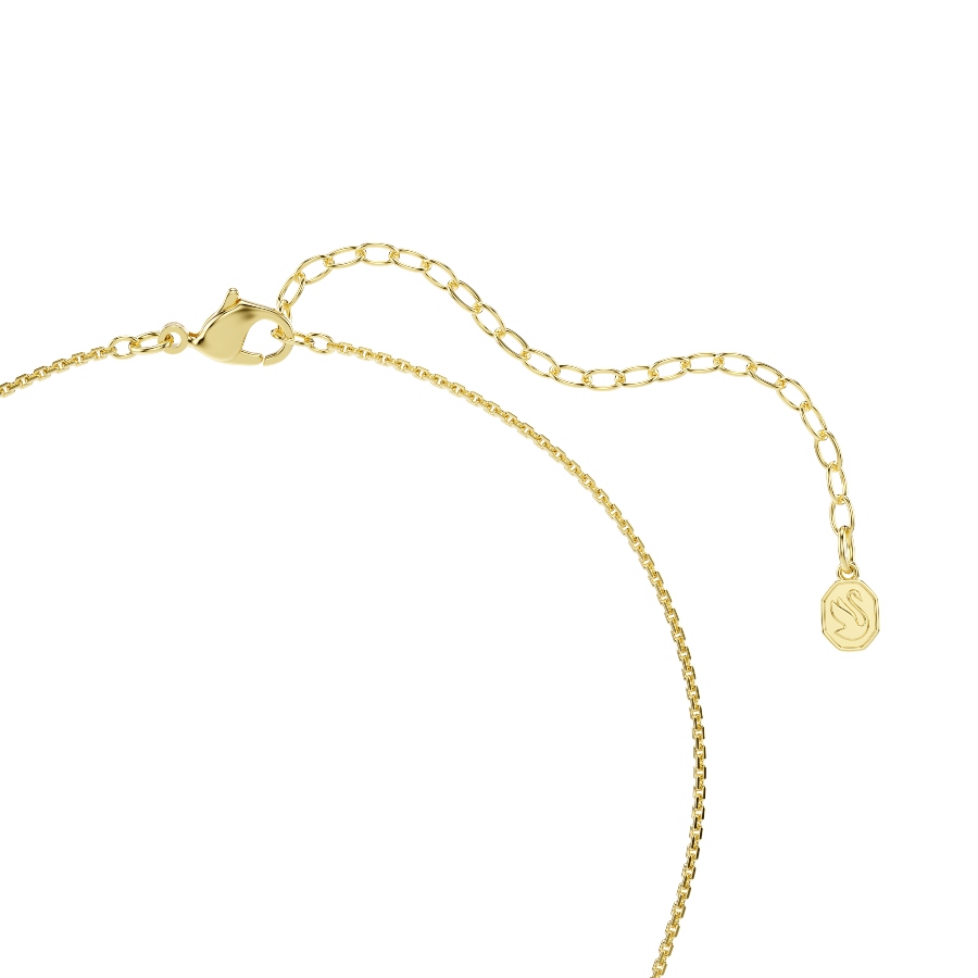 Pendant, Round cut, White, Gold-tone plated Hyperbola Swarovski 4