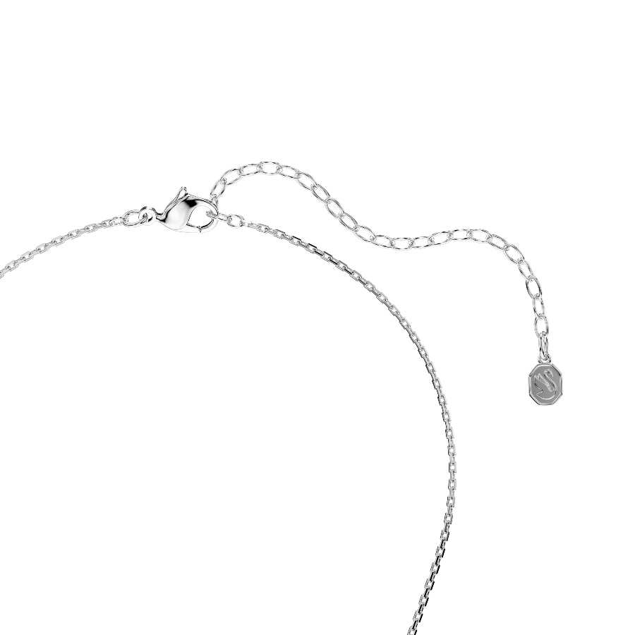 Pendant, Round cut, Dancing stone, White, Rhodium plated Constella Swarovski 4