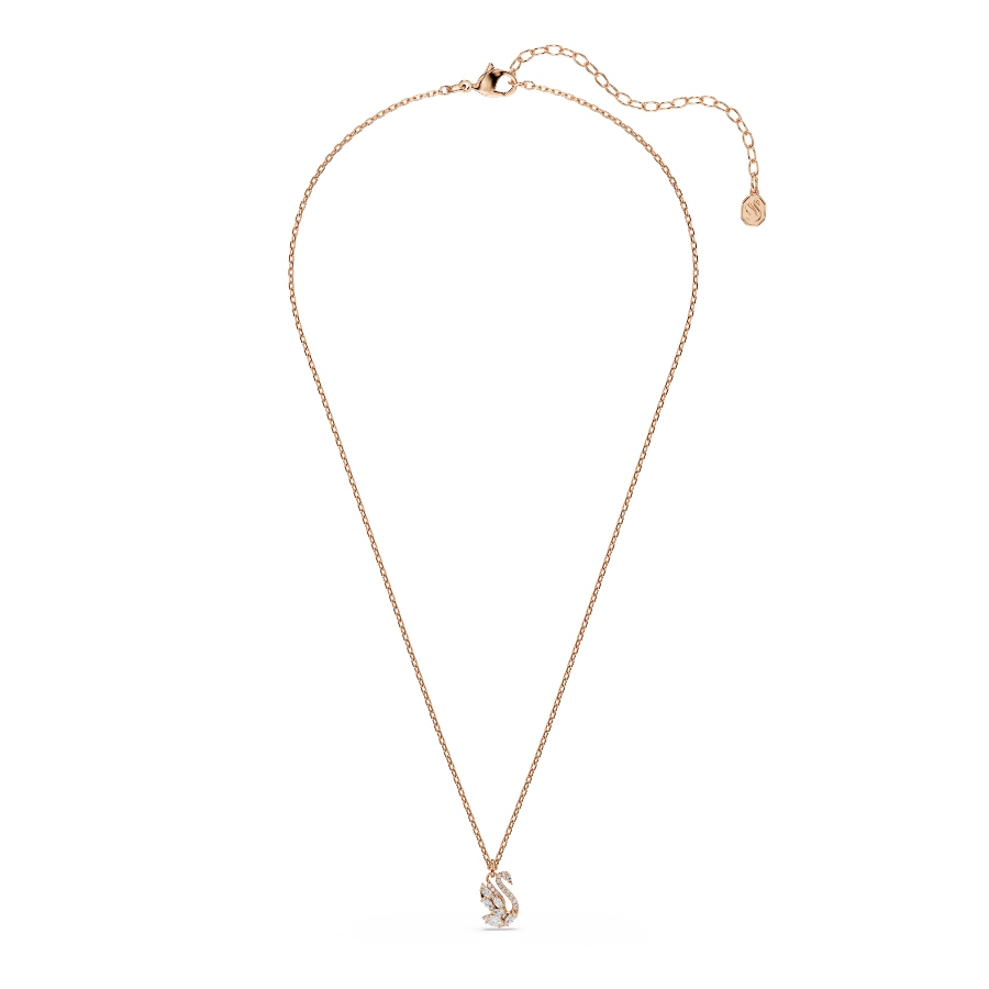 Pendant, Mixed cuts, Swan, White, Rose gold-tone plated Swan Swarovski 2