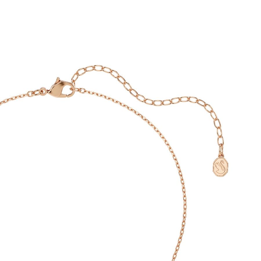 Pendant, Mixed cuts, Swan, White, Rose gold-tone plated Swan Swarovski 4