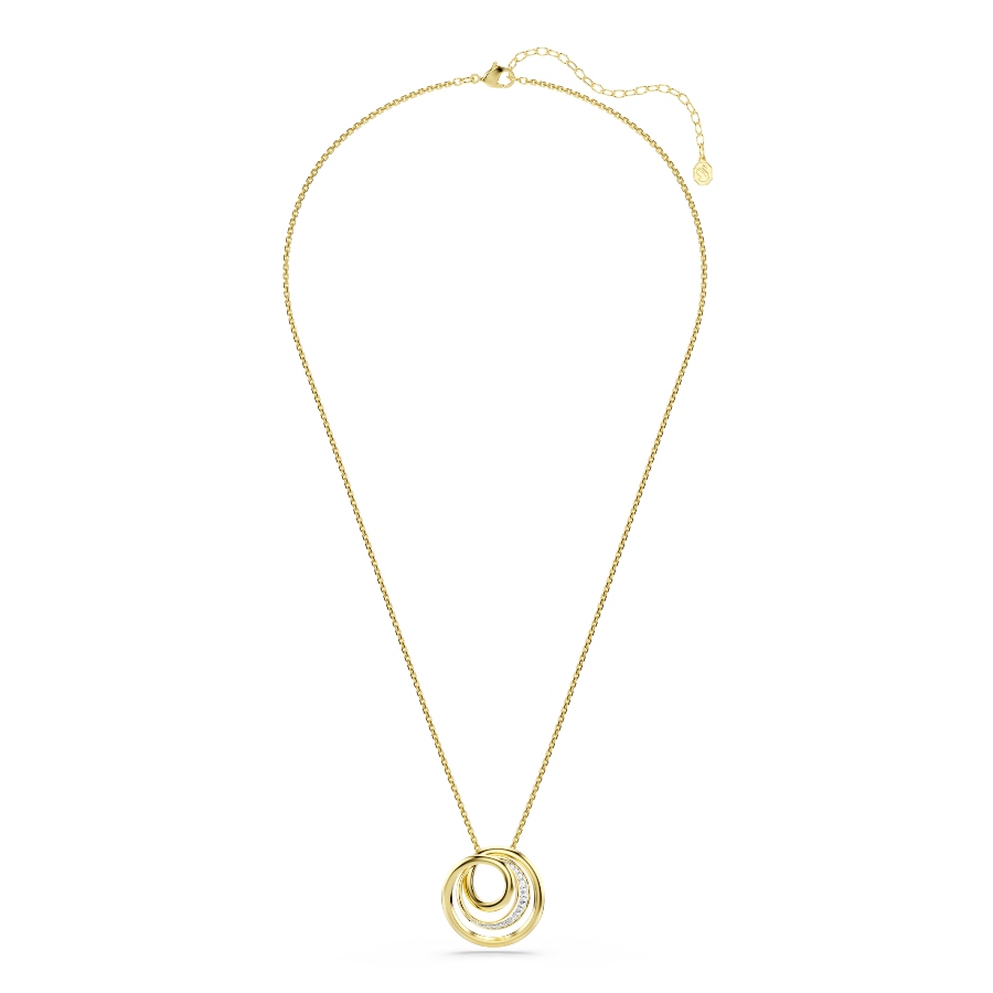 Necklace, Round cut, White, Gold-tone plated Hyperbola Swarovski 2