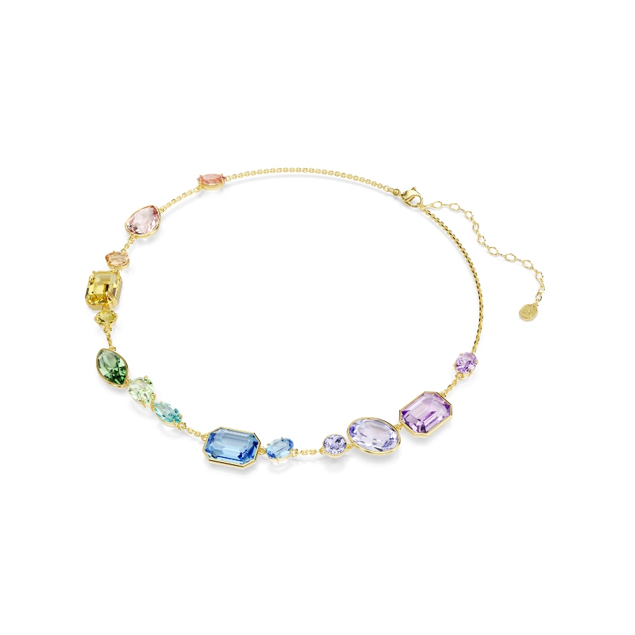 Necklace, Mixed cuts, Multicolored, Gold-tone plated Gema Swarovski 2