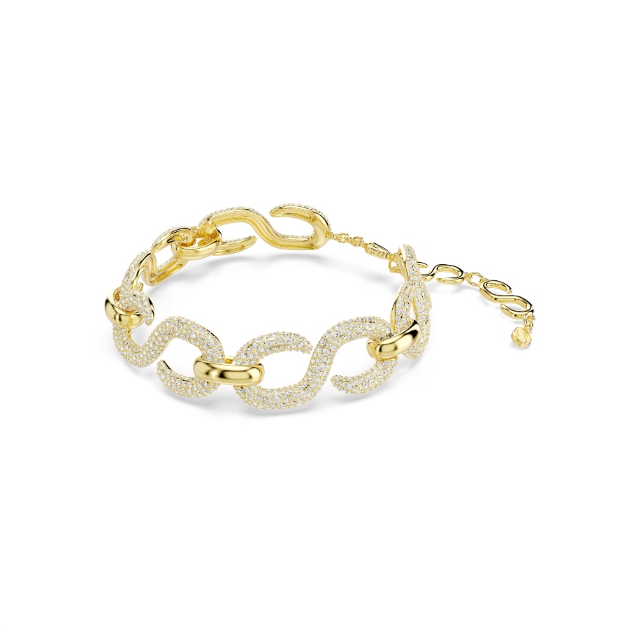 Choker, Round cut, White, Gold-tone plated Dextera Swarovski 2