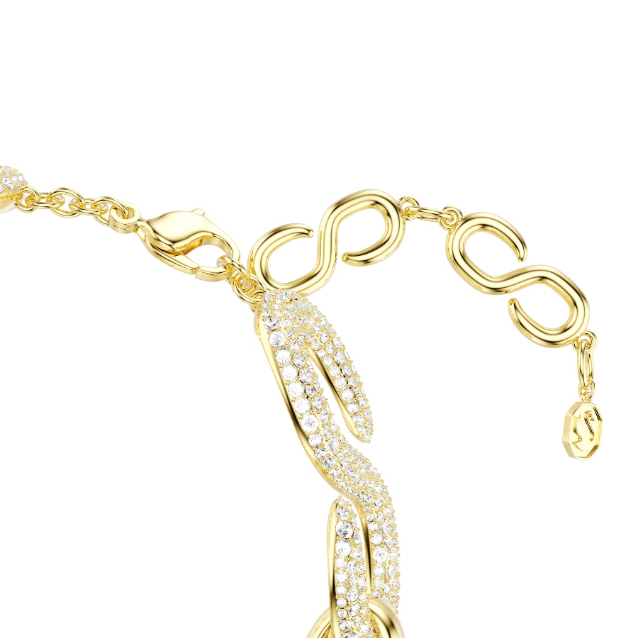 Choker, Round cut, White, Gold-tone plated Dextera Swarovski 3