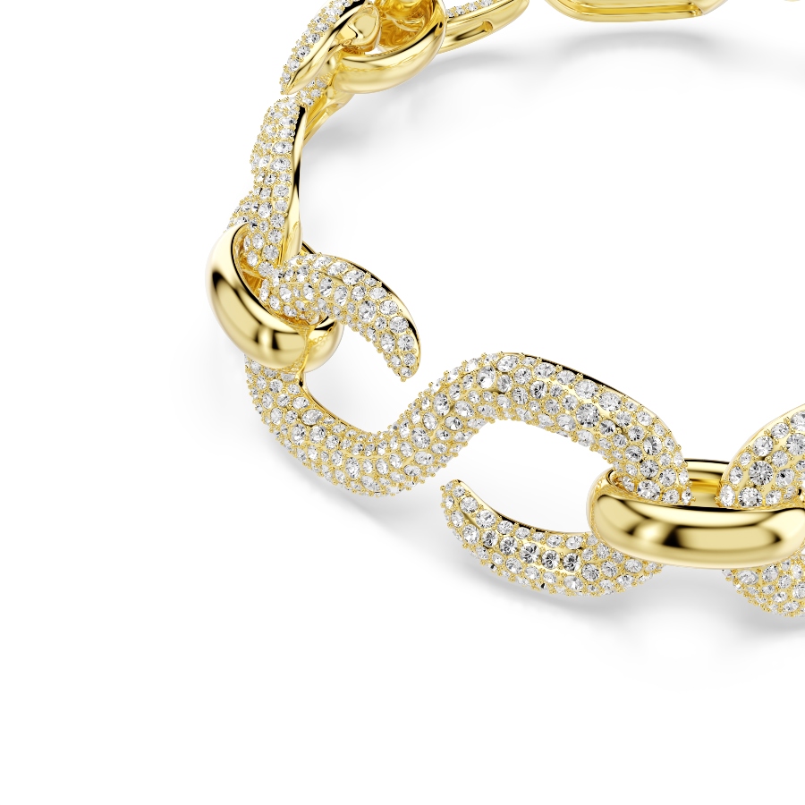 Choker, Round cut, White, Gold-tone plated Dextera Swarovski 4