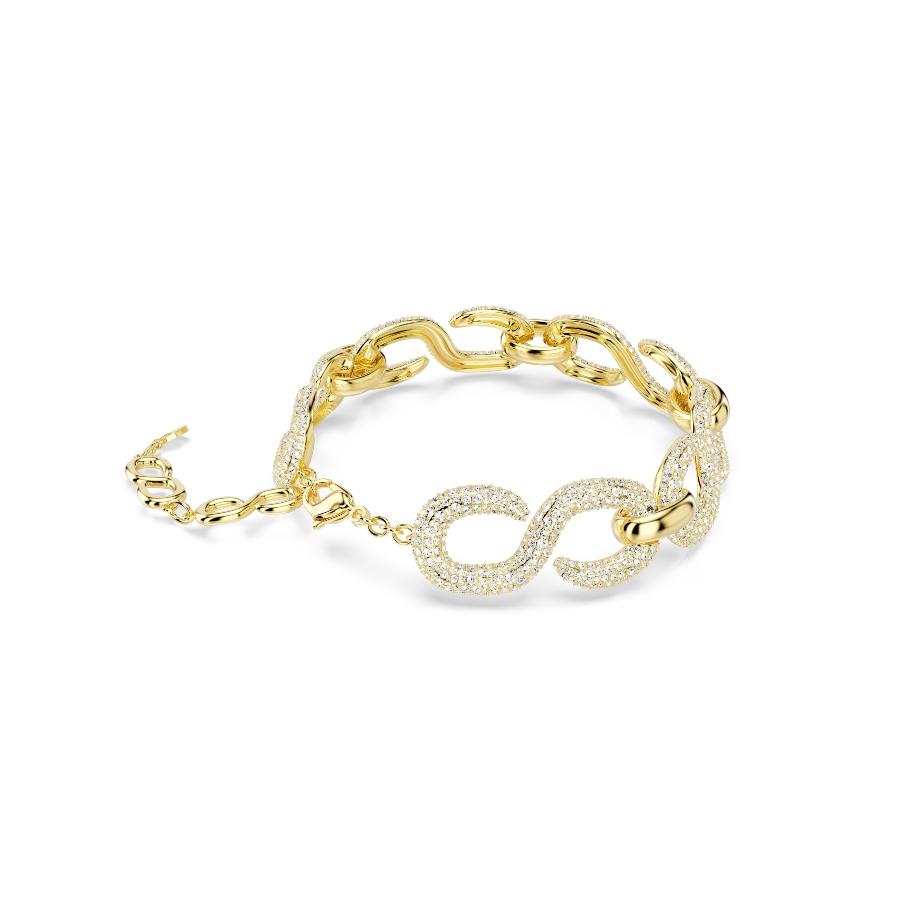 Choker, Round cut, White, Gold-tone plated Dextera Swarovski 5