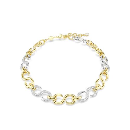 Necklace, Round cut, Chain, White, Mixed metal finish