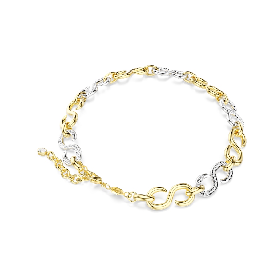 Necklace, Round cut, Chain, White, Mixed metal finish Dextera Swarovski 5