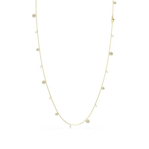 Strandage, Crystal pearl, Round cut, White, Gold-tone plated Una Swarovski
