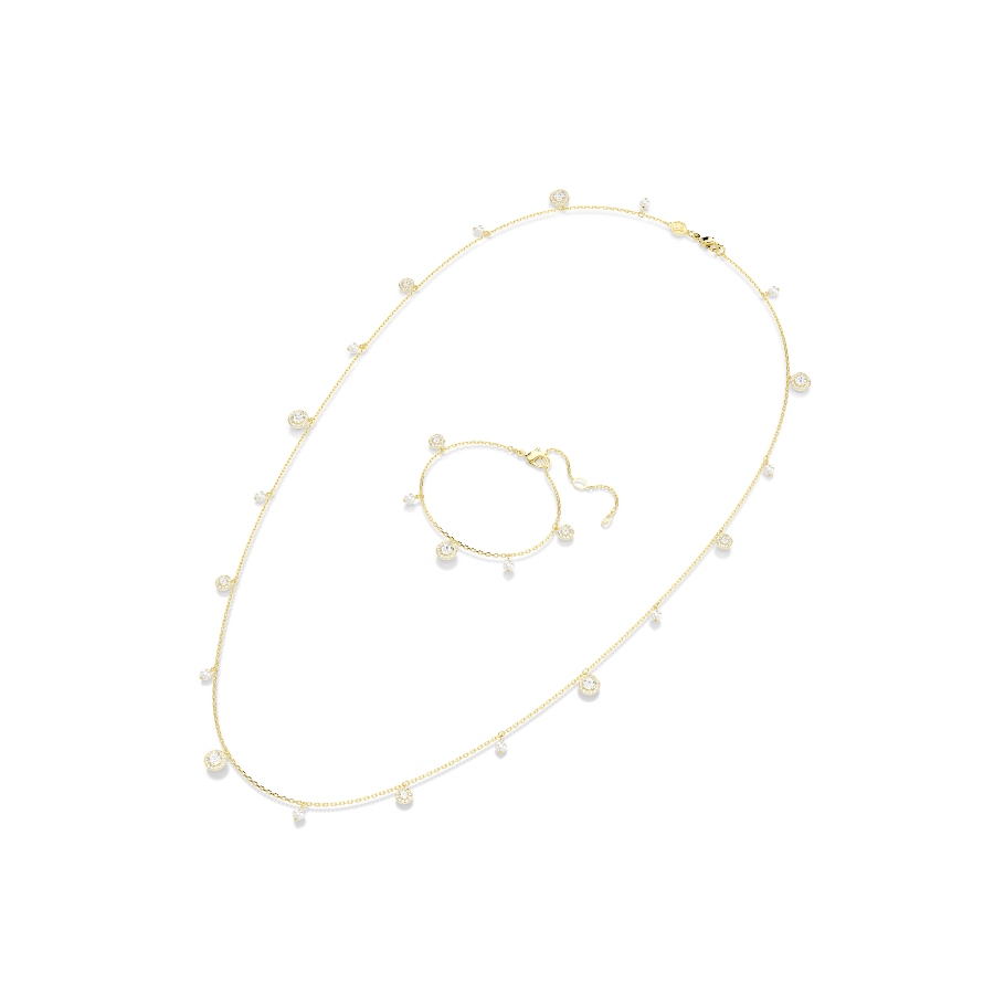Strandage, Crystal pearl, Round cut, White, Gold-tone plated Una Swarovski 4