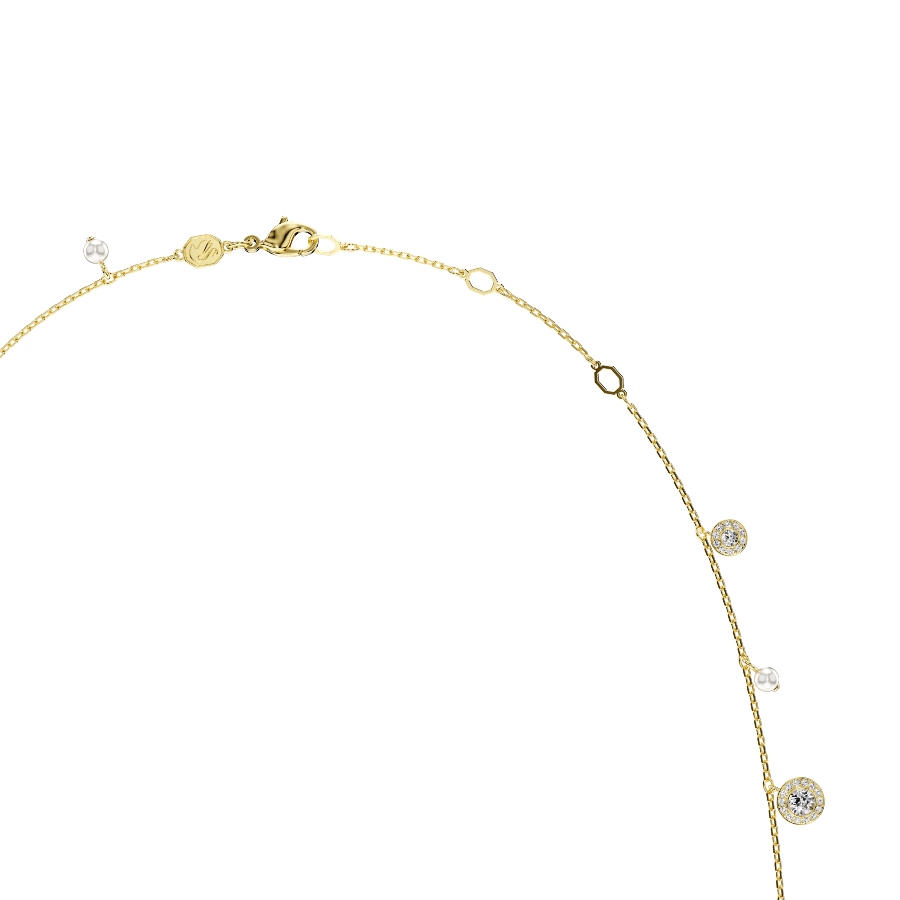 Strandage, Crystal pearl, Round cut, White, Gold-tone plated Una Swarovski 6