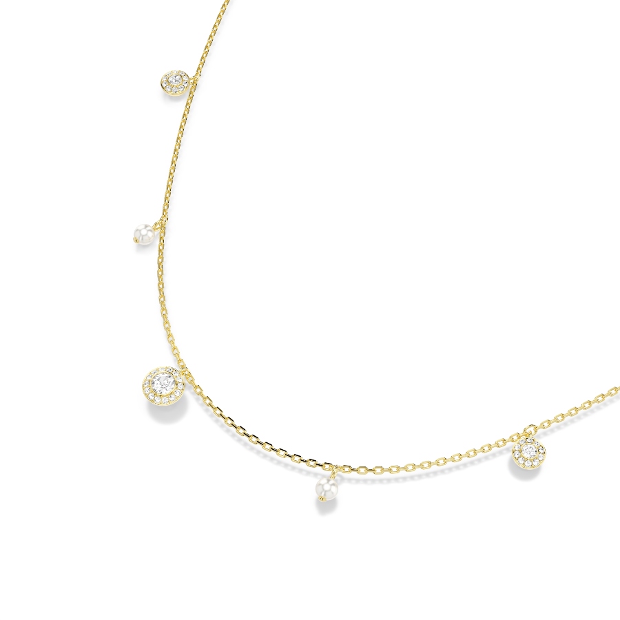Strandage, Crystal pearl, Round cut, White, Gold-tone plated Una Swarovski 7