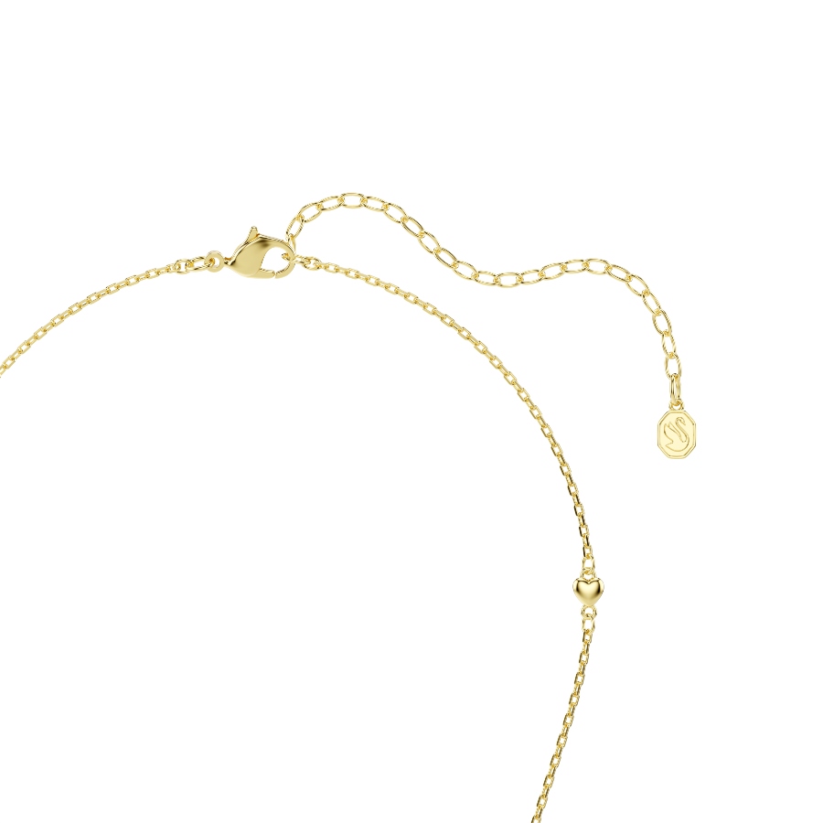 Pendant, Mixed cuts, Heart, White, Gold-tone plated Idyllia Swarovski 4