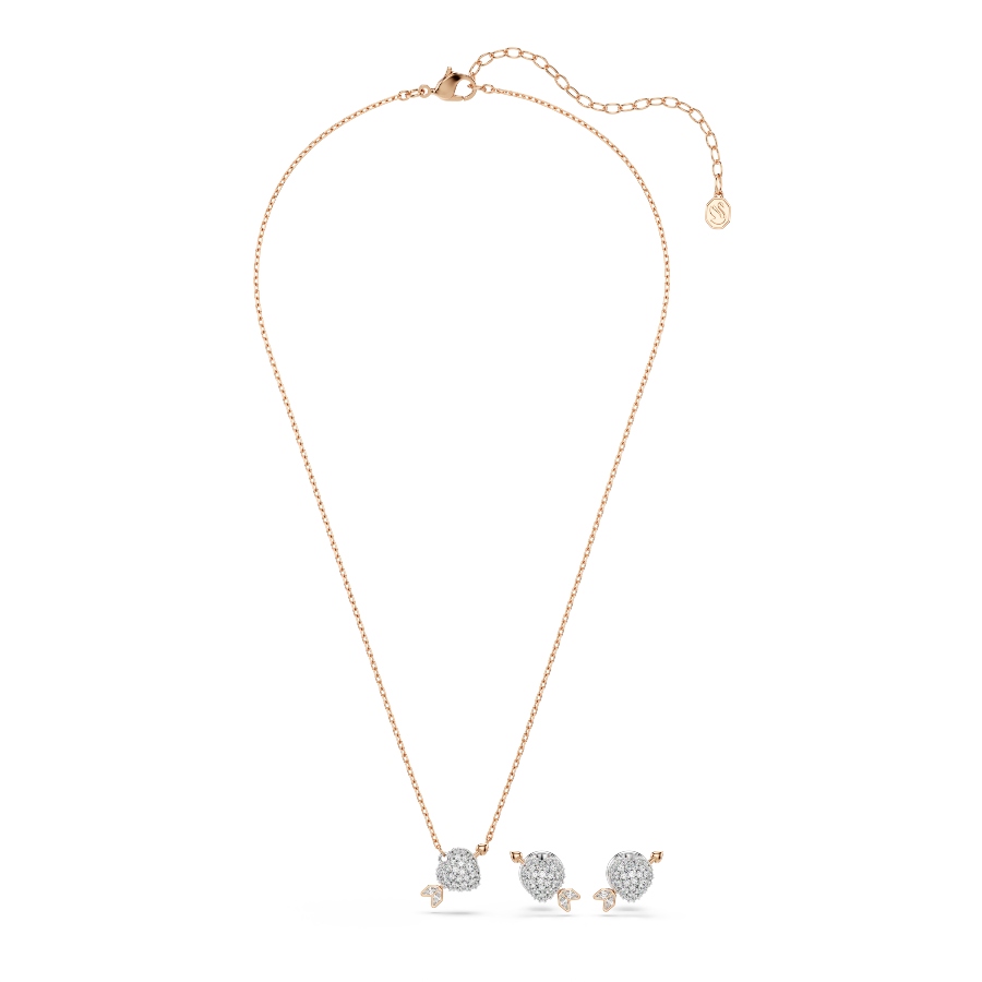 Set, Mixed cuts, Heart with arrow, White, Rose gold-tone plated Idyllia Swarovski 2