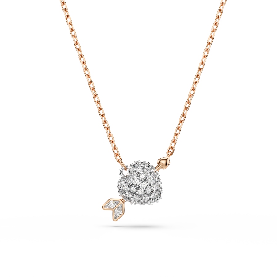 Set, Mixed cuts, Heart with arrow, White, Rose gold-tone plated Idyllia Swarovski 5