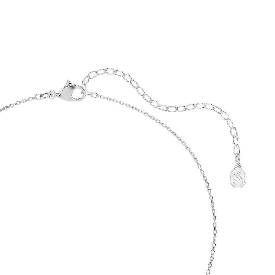 Pendant, Round cut, Pavé, Horse shoe, Blue, Rhodium plated Symbolic Swarovski 4