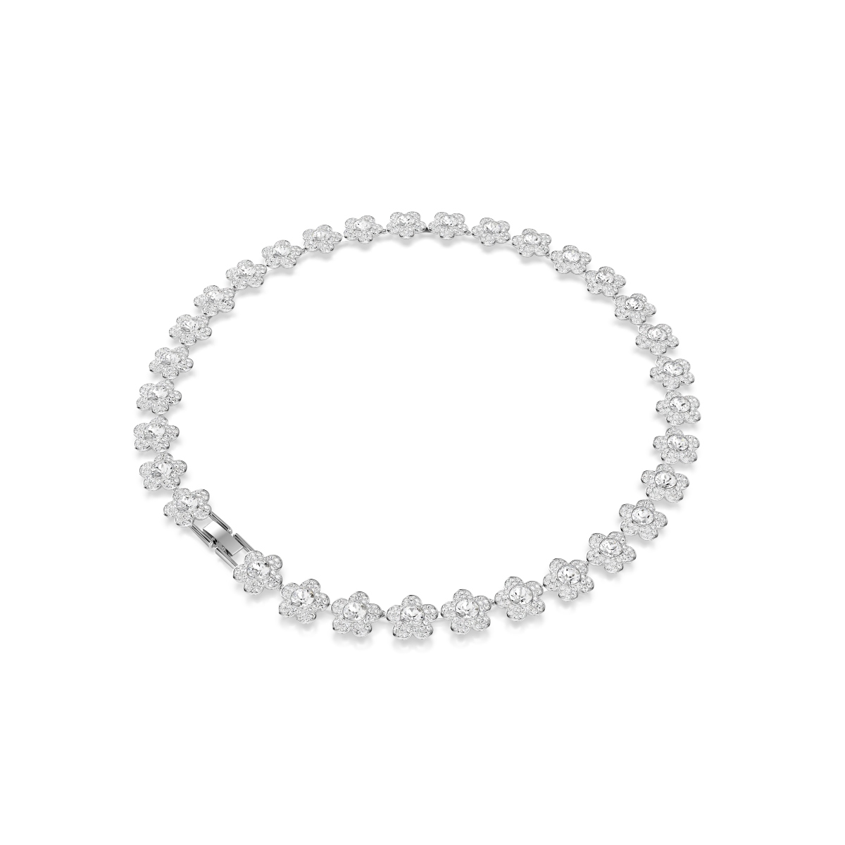 Necklace, Round cut, Flower, White, Rhodium plated Ariana Grande x Swarovski Swarovski 5