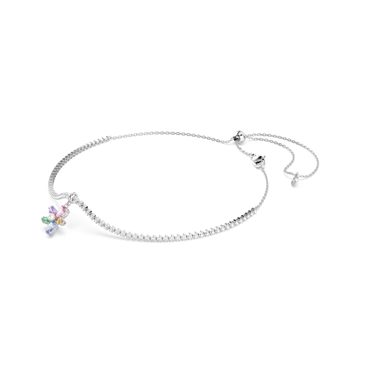 Choker, Mixed cuts, Flower, Multicolored, Rhodium plated Ariana Grande x Swarovski Swarovski 2