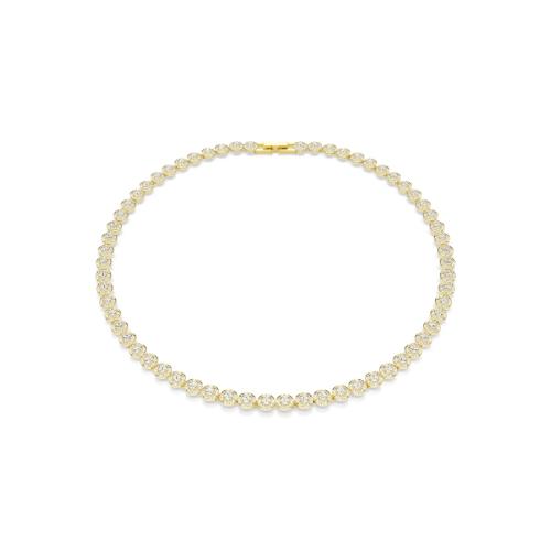 Necklace, Round cut, White, Gold-tone plated Una Swarovski