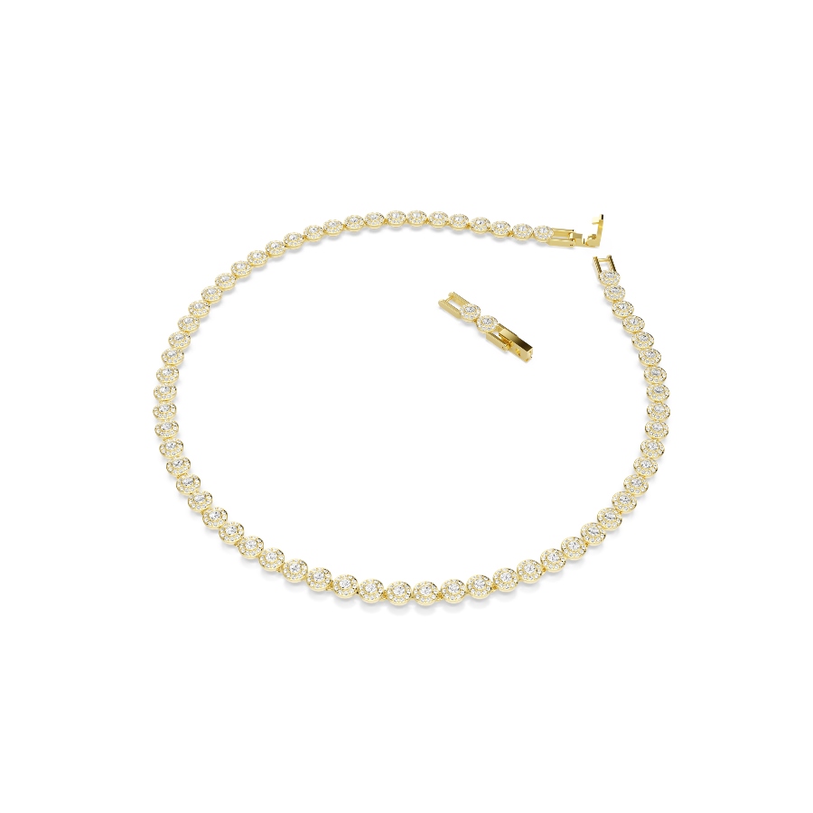 Necklace, Round cut, White, Gold-tone plated Una Swarovski 2