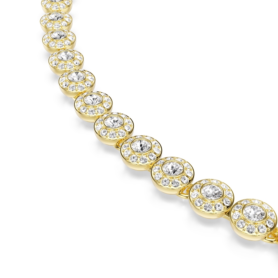 Necklace, Round cut, White, Gold-tone plated Una Swarovski 4