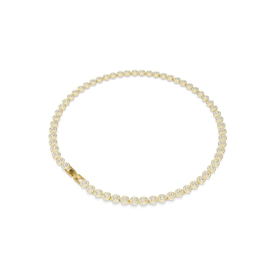 Necklace, Round cut, White, Gold-tone plated Una Swarovski 5