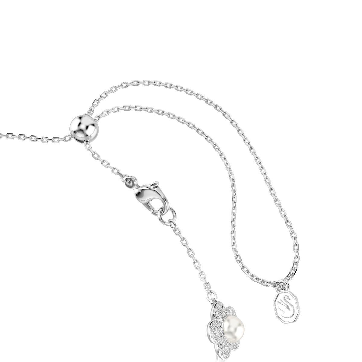 Choker, Crystal pearl, Round cut, White, Rhodium plated Ariana Grande x Swarovski Swarovski 3