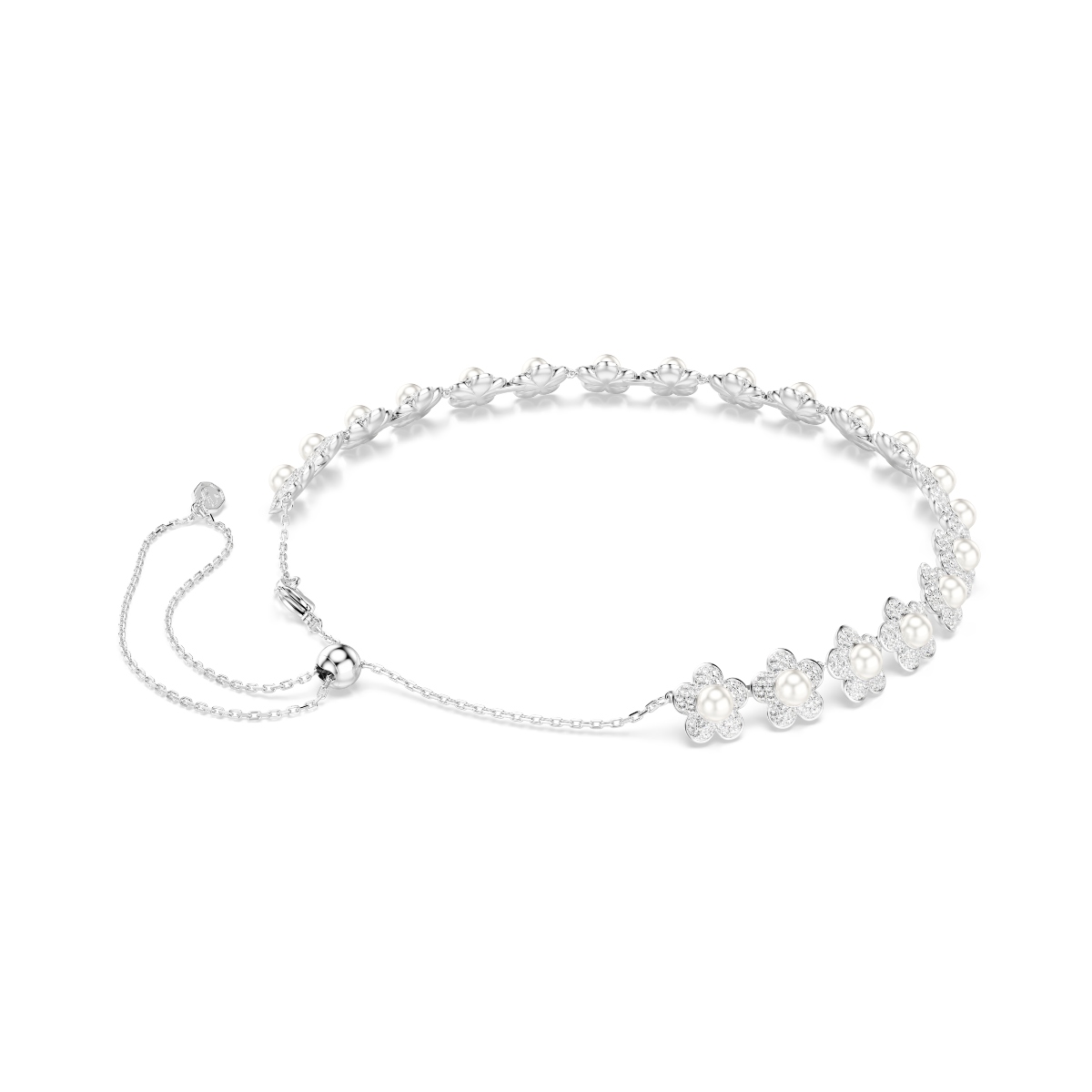 Choker, Crystal pearl, Round cut, White, Rhodium plated Ariana Grande x Swarovski Swarovski 5