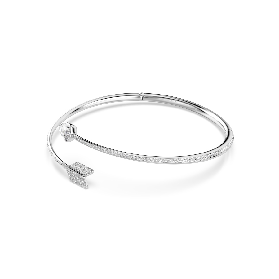 Choker, Mixed cuts, Arrow, White, Rhodium plated Idyllia Swarovski 2