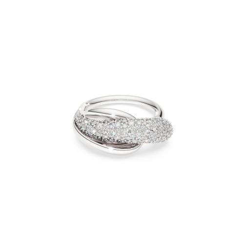 Cocktail ring, Round cut, White, Sterling silver Classica Swarovski