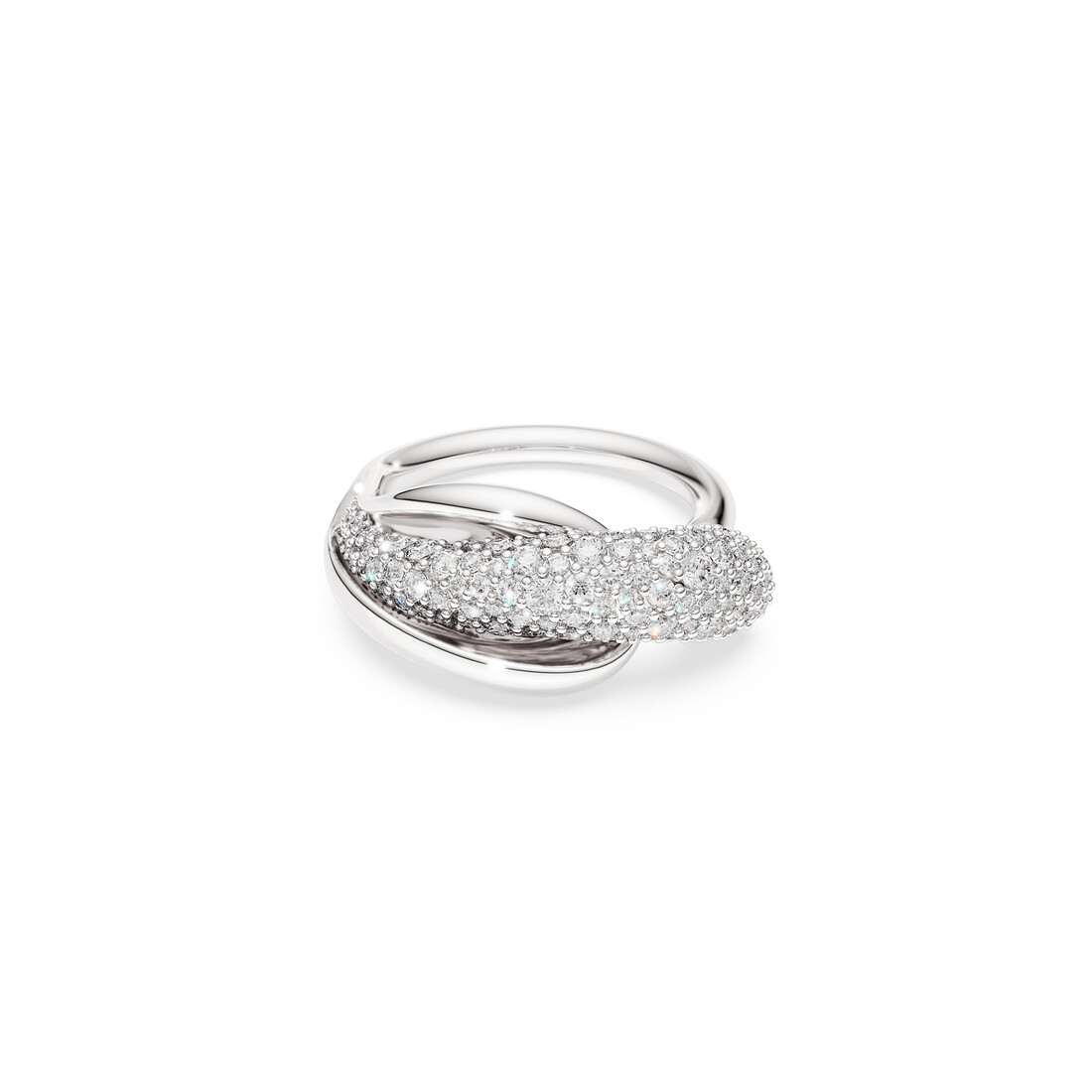 Cocktail ring, Round cut, White, Sterling silver Classica Swarovski