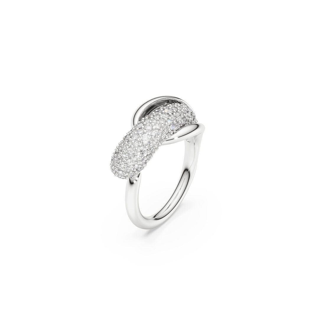 Cocktail ring, Round cut, White, Sterling silver Classica Swarovski 2