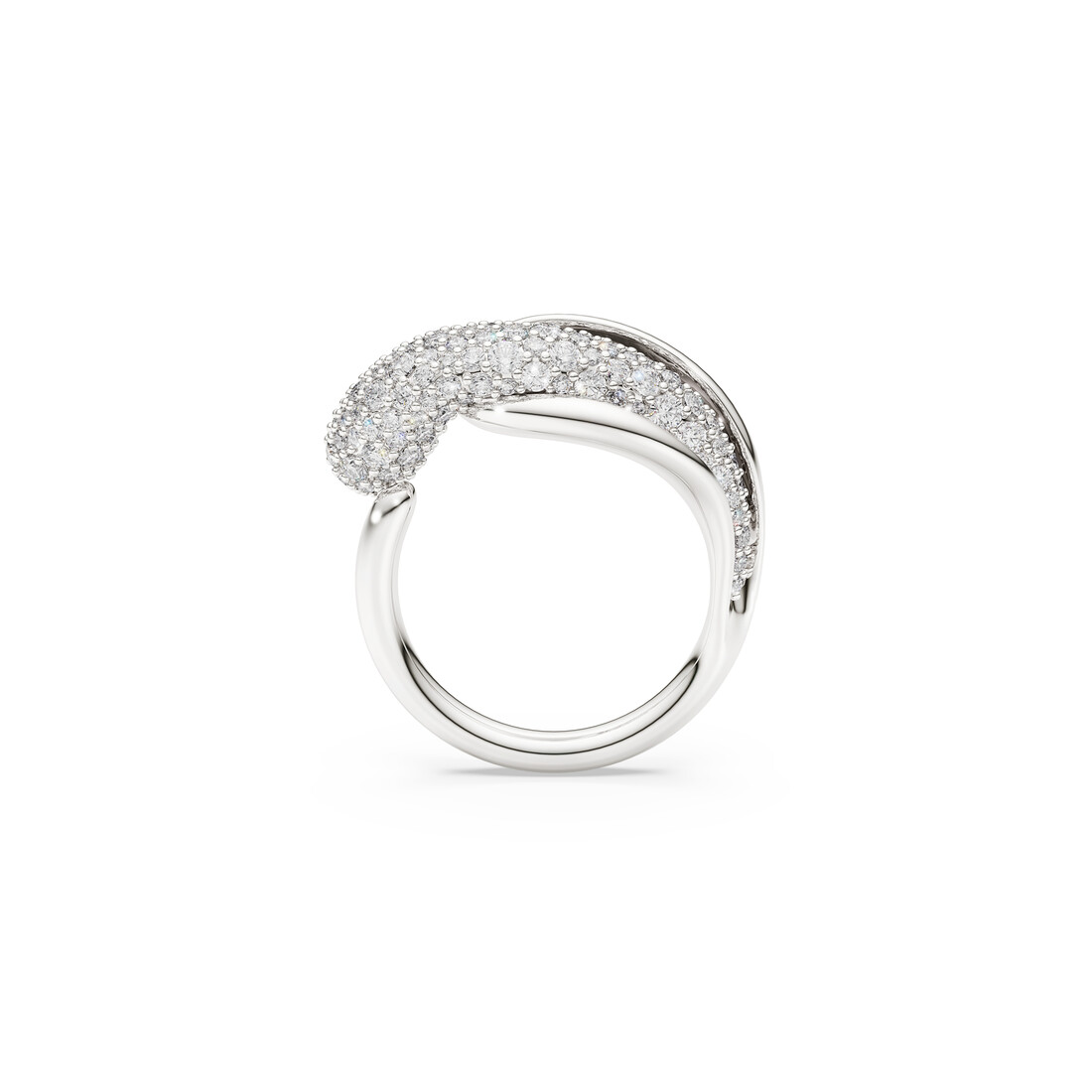 Cocktail ring, Round cut, White, Sterling silver Classica Swarovski 3