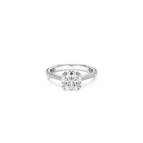 Cocktail ring, Round cut, Pavé, White, Silver-tone finish Stilla Swarovski