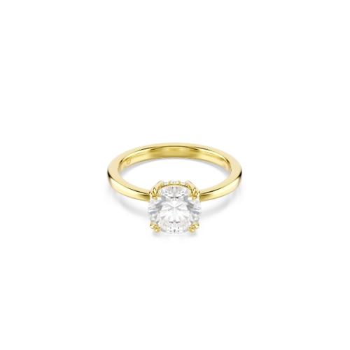 Cocktail ring, Round cut, White, Gold-tone plated Stilla Attract Swarovski