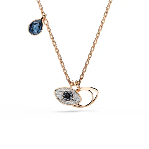 Kulons, Acs, Daudzkrāsains kristāls, Rozā zelta toņa pārklājums Symbolic Swarovski