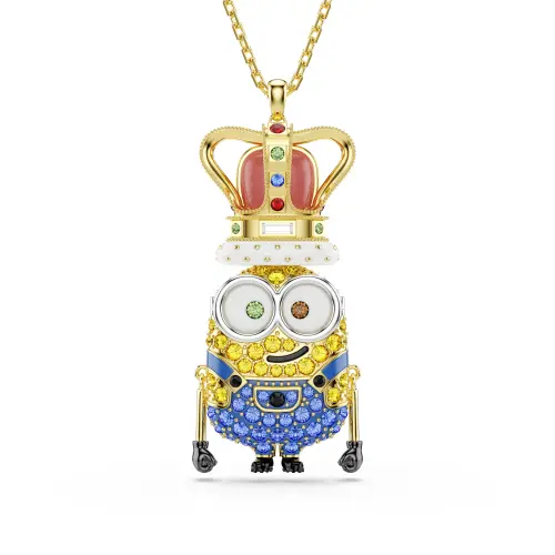 Pendant, Pavé, Multicolored, Gold-tone plated