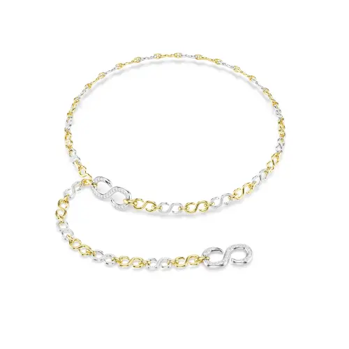 Waist belt, White, Mixed metal finish Dextera Swarovski