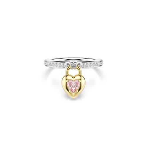 Motif ring, Mixed cuts, Heart, Multicolored, Mixed metal finish Idyllia Swarovski