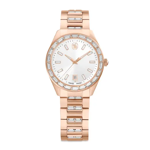 Watch, Swiss Made, Metal bracelet, Rose gold tone, Rose gold-tone finish Matrix Swarovski