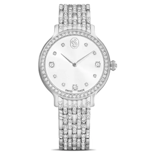 Watch, Swiss Made, Metal bracelet, Silver tone, Stainless Steel