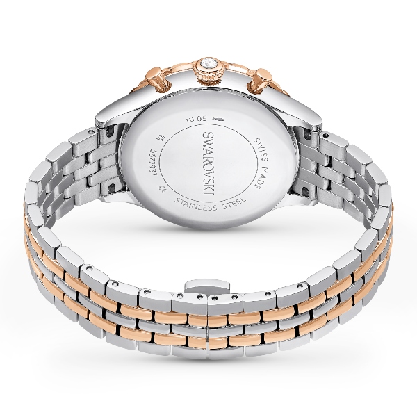 Chrono watch, Swiss Made, Metal bracelet, Rose gold tone, Mixed metal finish Octea Swarovski 3