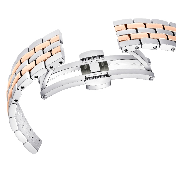 Chrono watch, Swiss Made, Metal bracelet, Rose gold tone, Mixed metal finish Octea Swarovski 5