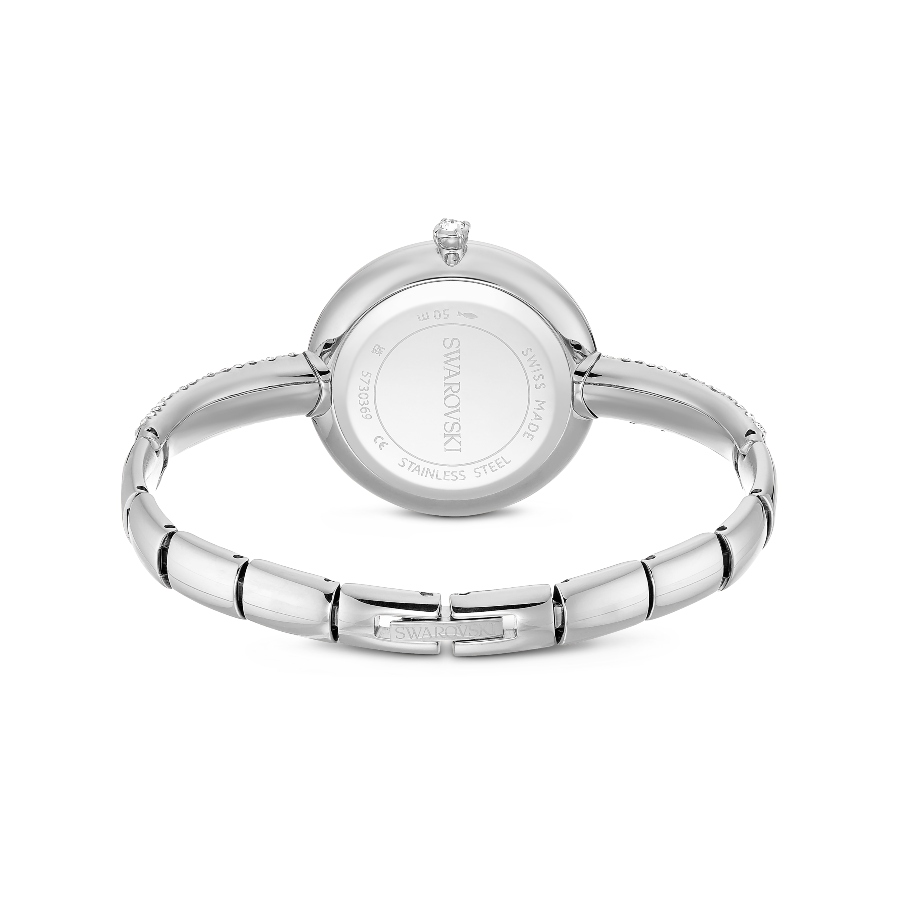 Bangle watch, Swiss Made, Metal bracelet, Silver tone, Stainless steel Sublima Swarovski 3