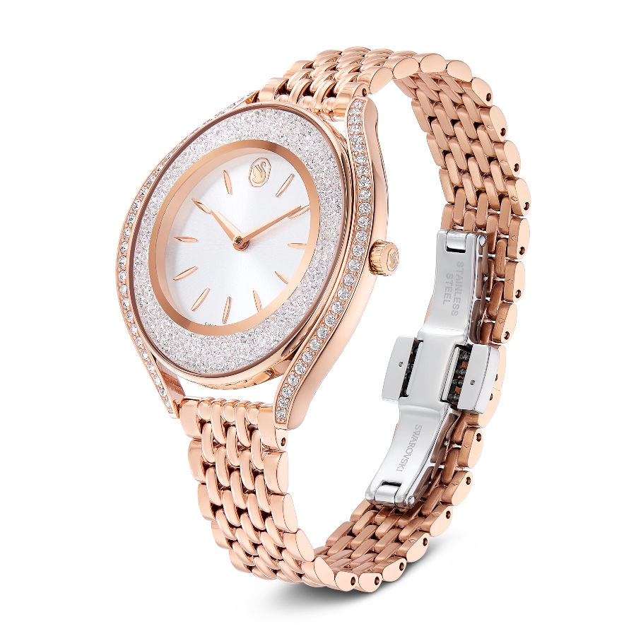 Watch, Swiss Made, Metal bracelet, Rose gold tone, Rose gold-tone finish Crystalline Swarovski 2