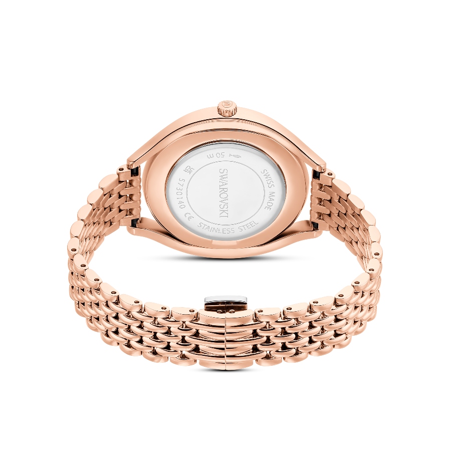 Watch, Swiss Made, Metal bracelet, Rose gold tone, Rose gold-tone finish Crystalline Swarovski 3