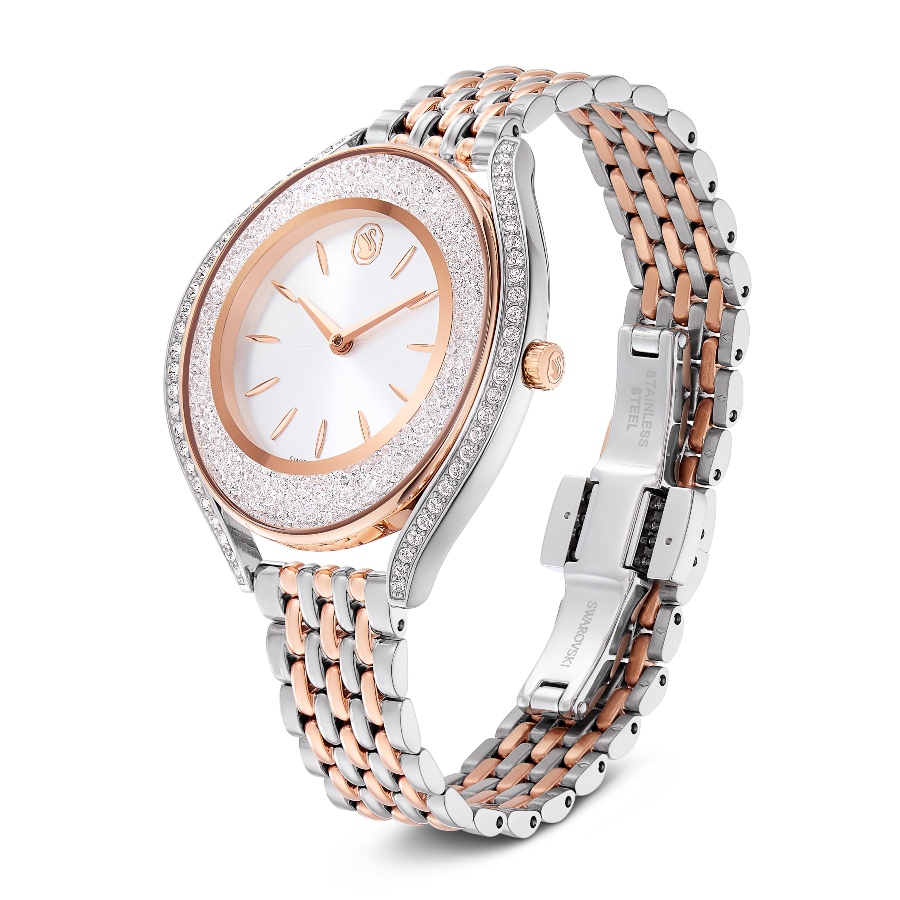 Watch, Swiss Made, Metal bracelet, Rose gold tone, Mixed metal finish Crystalline Swarovski 2